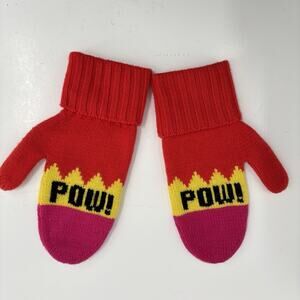 Kate Spade New York Women’s Mittens Gloves POW Wool Orange Pink Bright Fun